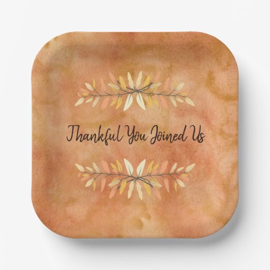 Orangefarbener Erntedank Party Herbstleere Pappteller (Vorderseite)