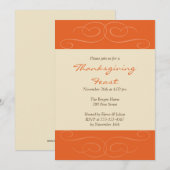 Orangefarbener Fall - Sondereinladung Erntedank Einladung (Vorne/Hinten)