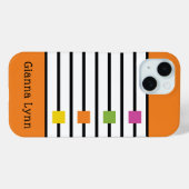 Orangefarbener Farbblock mit schwarzen Streifen un Case-Mate iPhone Hülle (Rückseite (Horizontal))