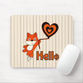 Orangefarbener Fuchs mit Herzgel-Mauspad Mousepad (Mit Mouse)
