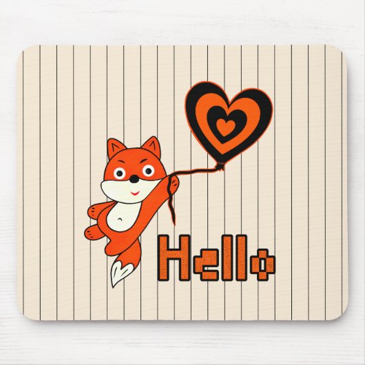 Orangefarbener Fuchs mit Herzgel-Mauspad Mousepad (Vorne)