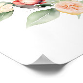 Orangefarbener Garten Hochzeitssitzkarte Poster (Ecke)