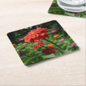 Orangefarbener Garten, Zinnia, Kosmo, Sonnenblumen Rechteckiger Pappuntersetzer (angewinkelt)
