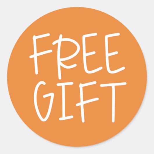 Orangefarbener Geschenksticker Runder Aufkleber (Vorderseite)
