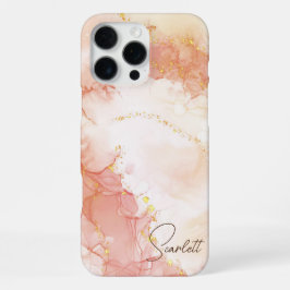 Orangefarbener Glitzer für Aquarellfarben iPhone 16 Pro Max Hülle