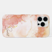 Orangefarbener Glitzer für Aquarellfarben iPhone Hülle (Rückseite (Horizontal))