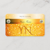 Orangefarbener Glitzer mit glühenden Stangen und M Visitenkarte (Vorderseite)