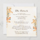 Orangefarbener Herbst in einer Christlichen Hochze Einladung (Rückseite)