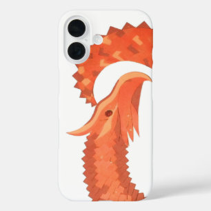 Orangefarbener Herzdrache iPhone 16 Hülle