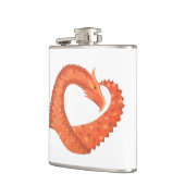 Orangefarbener Herzdrache Flachmann (Links)