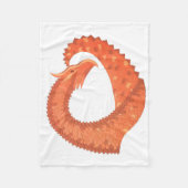 Orangefarbener Herzdrache Fleecedecke (Vorderseite)