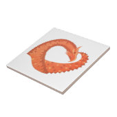 Orangefarbener Herzdrache Fliese (Seite)
