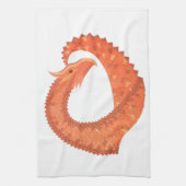 Orangefarbener Herzdrache Geschirrtuch (Vertikal)