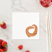 Orangefarbener Herzdrache in Weiß Serviette (Beispiel)