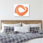 Orangefarbener Herzdrache Leinwanddruck (Insitu (Schlafzimmer))