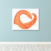 Orangefarbener Herzdrache Leinwanddruck (Insitu (Holzboden))