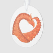 Orangefarbener Herzdrache Ornament (Vorderseite)