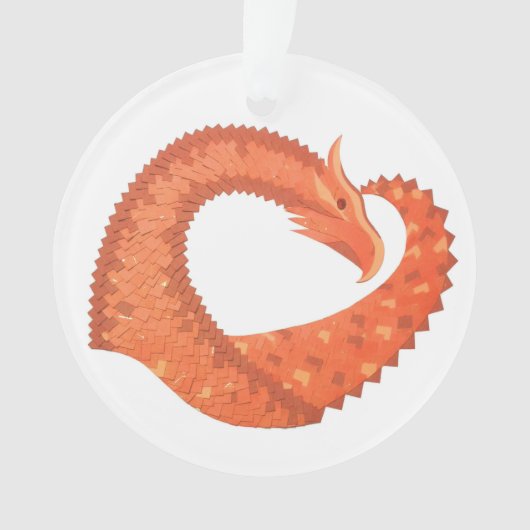 Orangefarbener Herzdrache Ornament (Vorderseite)