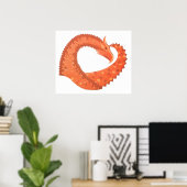 Orangefarbener Herzdrache Poster (Heimbüro)