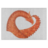 Orangefarbener Herzdrache Schneidebrett (Vorderseite)