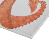 Orangefarbener Herzdrache Schneidebrett (Ecke)