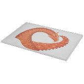 Orangefarbener Herzdrache Schneidebrett (Ecke)