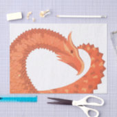 Orangefarbener Herzdrache Seidenpapier (Handwerk)