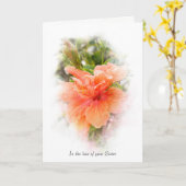 orangefarbener Hibiskus für Schwesterverlust Karte (Gelbe Blume)
