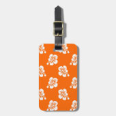 Orangefarbener Hibiskus Gepäckanhänger (Vorderseite vertikal)