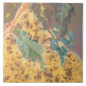 Orangefarbener Hibiskus Teil 12 der 12-Keramiken-F Fliese (Vorderseite)