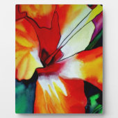 Orangefarbener Hibiskus Tropische Blume Aquarellku Fotoplatte (Vorderseite)