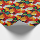 Orangefarbener Hibiskus Tropische Blume Aquarellku Geschenkpapier (Ecke)