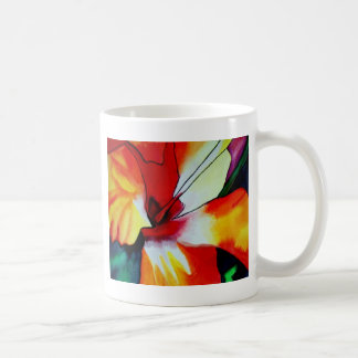Orangefarbener Hibiskus Tropische Blume Aquarellku Kaffeetasse