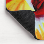 Orangefarbener Hibiskus Tropische Blume Aquarellku Mousepad (Ecke)