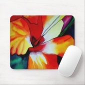 Orangefarbener Hibiskus Tropische Blume Aquarellku Mousepad (Mit Mouse)