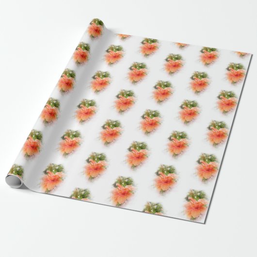 orangefarbener Hibiskus, weich Geschenkpapier (Ungerollt)