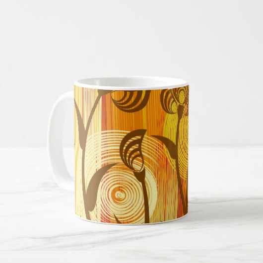 Orangefarbener Hintergrund Kaffeetasse (Vorderseite Links)