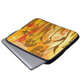 Orangefarbener Hintergrund Laptopschutzhülle (Vorne Knopf)
