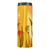 Orangefarbener Hintergrund Thermosbecher (Rückseite)