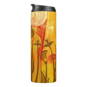 Orangefarbener Hintergrund Thermosbecher (Nach rechts gedreht)