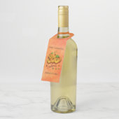 Orangefarbener Hintergrund und Pumpkins Flaschenanhänger (Angewinkelt)