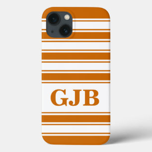Orangefarbener Horizontalstreifen mit Monogramm Case-Mate iPhone Hülle