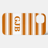Orangefarbener Horizontalstreifen mit Monogramm Case-Mate iPhone Hülle (Rückseite (Horizontal))