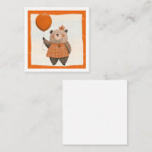Orangefarbener Karierter Kleiderbär mit Haarbow Mitteilungskarte (Vorne/Hinten)