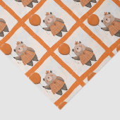 Orangefarbener Karierter Kleiderbär mit Haarbow Seidenpapier (Ausschnitt)