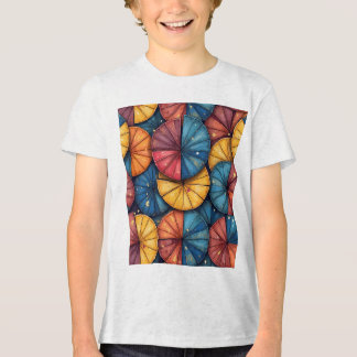 Orangefarbener Kinderkurzärm-T - Shirt