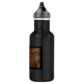 Orangefarbener Knoten auf Leder Edelstahlflasche (Rechts)