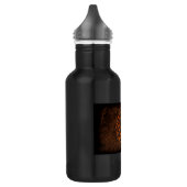 Orangefarbener Knoten auf Leder Edelstahlflasche (Links)