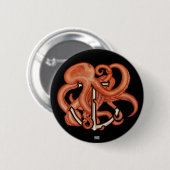 Orangefarbener Kraken über Anker Button (Vorne & Hinten)