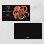 Orangefarbener Kraken über Anker Visitenkarte (Vorne/Hinten)